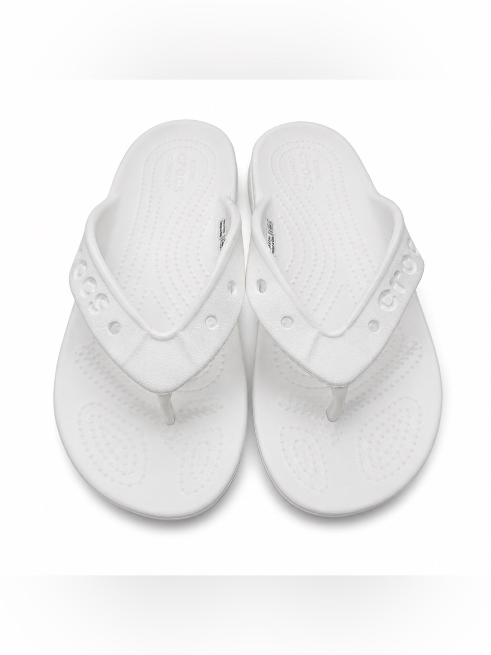 Crocs White Baya Flip Flop Sandals